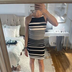 Design Lab Lord & Taylor Black and White Sheath Mini Dress